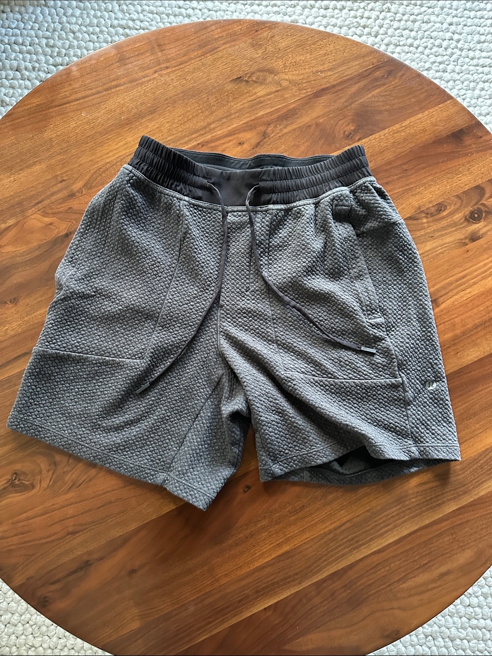 lululemon athletica Men's Charcoal Textured Athletic Shorts